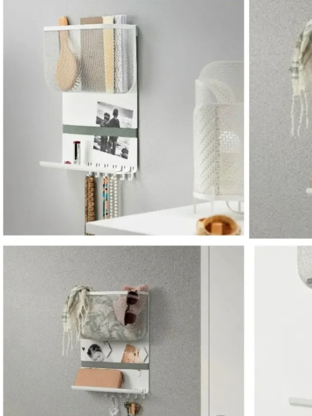 IKEA White Metal Mesh Wall Organizer DRÖNJÖNS Design Johanna Jelinek